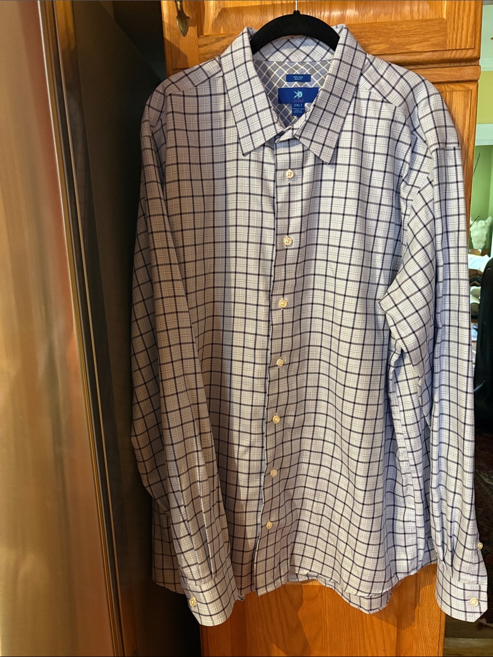 Egara Blue Windowpane Dress Shirt